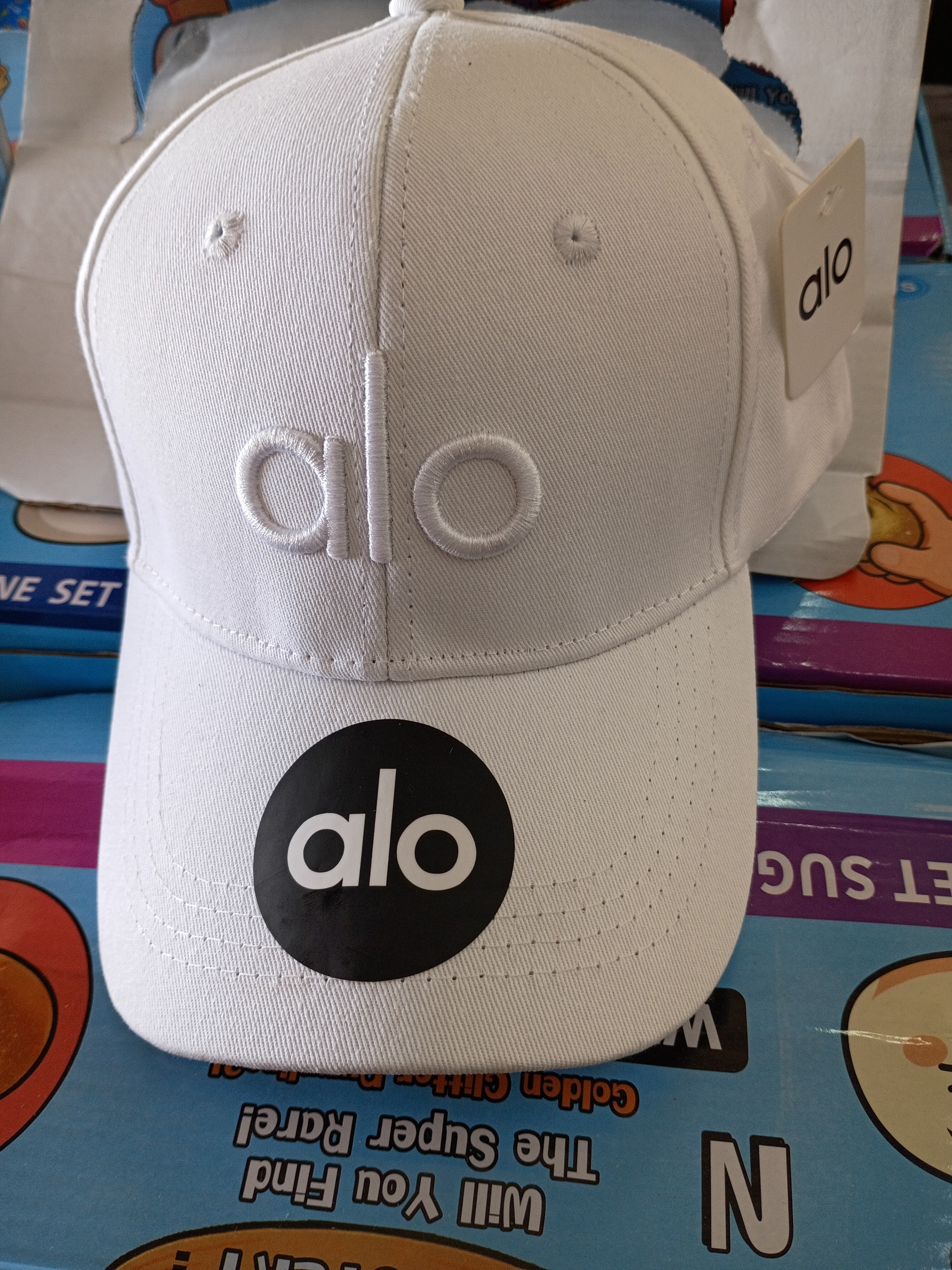Alo Yoga White Embroidered Logo Baseball Cap